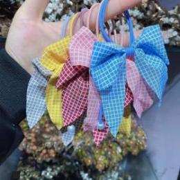 布藝蝴蝶結(jié)珍珠皮筋 韓版扎發(fā)皮筋 1元店貨源批發(fā)